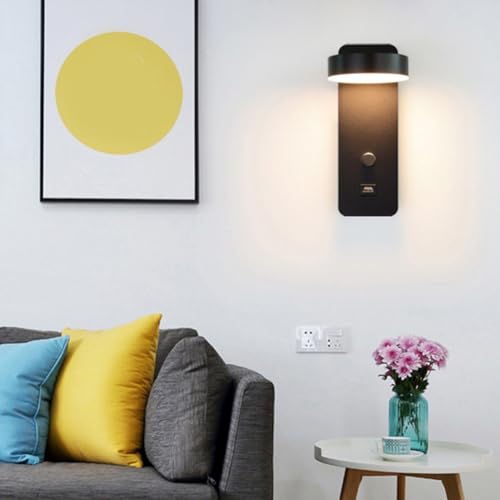 Lampe murale orientable à 300 degrés LED 9W et chargeur USB C noir - 3