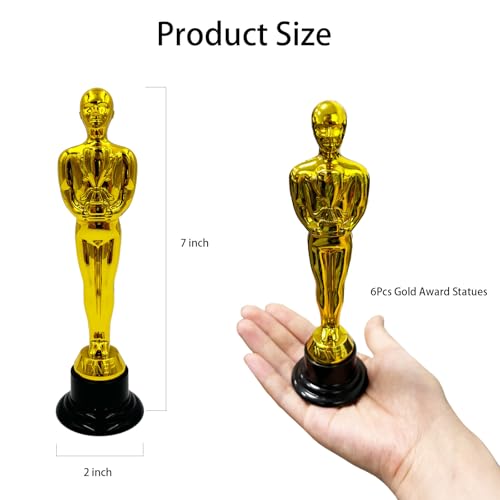 Flyekist 6 PCS Plastic Gold Award Trophies for Party Decorations, Party Favors, School Award, Game Prize, Party Prize and Appreciation Gifts - Thumbnail 4