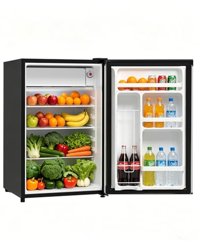 Garvee 4.5 Cubic Feet Compact Freezer-Fridge Combo, Ultra-Quiet Operation, Reversible