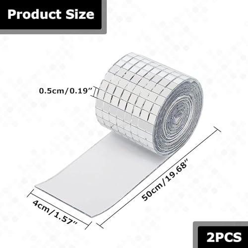 3200 Stück Selbstklebende Mosaikfliesen Quadratische Glasspiegel,Spiegel Mosaik Selbstklebend,5 x 5 mm Glas Spiegelmosaik für DIY Handwerk Dekoration,Silber
