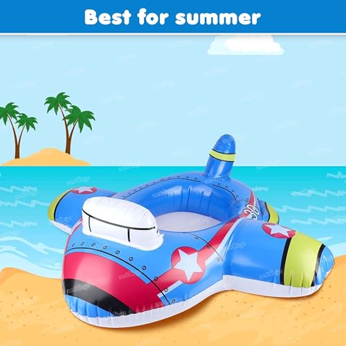 Image of Zest 4 Toyz Swimming Ring Swimming Tube for Kids Inflatable Tube for Swimming Pool Floaters for Kids Water Tube for Baby Swim Ring for 3+ Years Girls and Boys (Airplane Shaped) Blue
