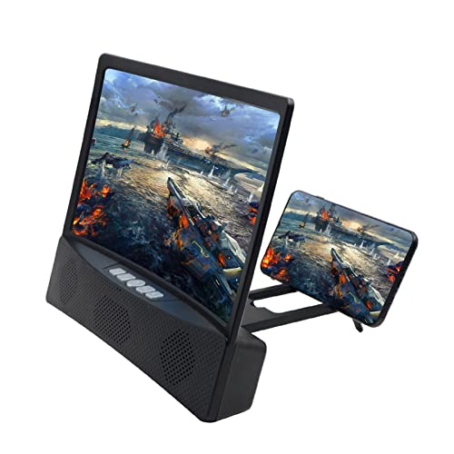 Amplificador de tela de telefone de 12 polegadas com alto-falante bt 3d amplificador de tela curvada