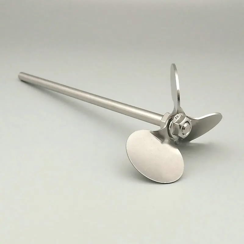 Laboratory Stainless Steel Three-Blade Stirring Paddle Set with Rod - 40mm to 120mm Diameter Mixing Blades(50x8x250mm)