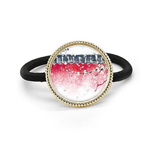 Corbata de pelo de plata y banda de goma elástica para tocado de mujer con diseño de pintura de nieve