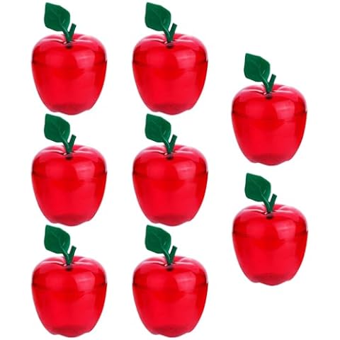 TABGACH Large Red Apple Container Jar,Apple Shaped Candy Jar Back To School Teacher Appreciation Gift Christmas Gift,Plastic Apple Decor Classroom Wedding Valentine Party Decorations Supplies(8 Pack) Cover
