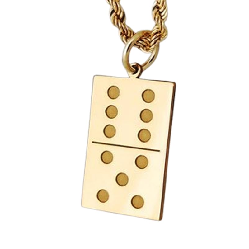 Collier domino argent 925 plaqué or anti-allergie chaîne 45cm