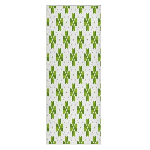pnyoin Yoga Towel Clover Pattern Hot Yoga Mat Towel with Grip Dots Sweat Absorbent Non-Slip for Hot Yoga, 24