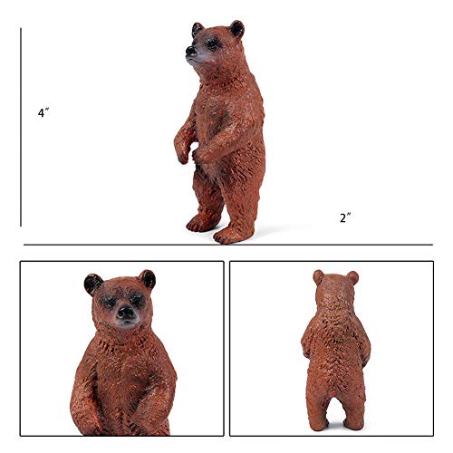 Grizzly Bear Toys Figurines Set, Plastic Forest Animal Bear Family Figures For Nature Science Learning, Realistic Woodland Creature Party Supplies Cake Toppers, Pack Of 3 #TOP5