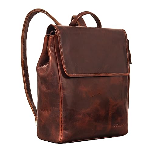 Sac à dos moderne cuir vintage STILORD Misha pour ordinateur portable travail et université