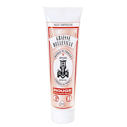 GRAISSE BELLEVILLE Etiquette Rouge Tube de graisse graphitée haute température 150g, Noire