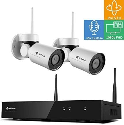 Kittyhok 1080p HD Wireless Home Security Cameras System, 8 Channel WiFi NVR Outdoor Surveillance System, Pan Tilt Zoom, No HDD Version (2 PTZ Camera)