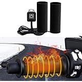 heranグリップヒーター バイク用 12v【2025-第2世代】巻取り式 ハンドルヒーター オートバイ用ヒーター 冬旅行自動ハンドルスロットル(ブラック)