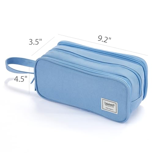Image of SPACEMATE Pencil Case Pouch Box Bag School Supplies Girls Boys Kids, Cute Preppy Stuff Big Capacity Aesthetic Pen Organizer, Back to College Stationary, Cornflower Blue, Extra Large Style, 2300ml