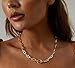 Kyerlyn Chunky Toggle Clasp Necklace for women, 18K Gold Plated Necklace Dainty Gold Toggle Chunky Pearl Simple Link Chain Necklace Vintage Fashion Jewelry