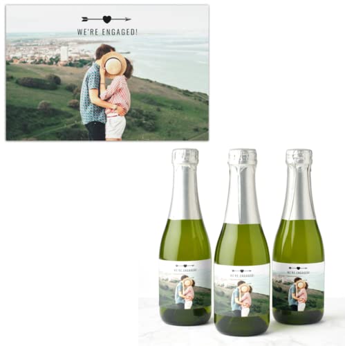 Custom Labels Stickers Personalize,Personalized Valentines Day Gift,Mini Champagne Bottles,Mini Champagne Bottles Bulk Alcohol,Bridesmaid Wine Labels. (20 Pcs,7.6 x 5cm)