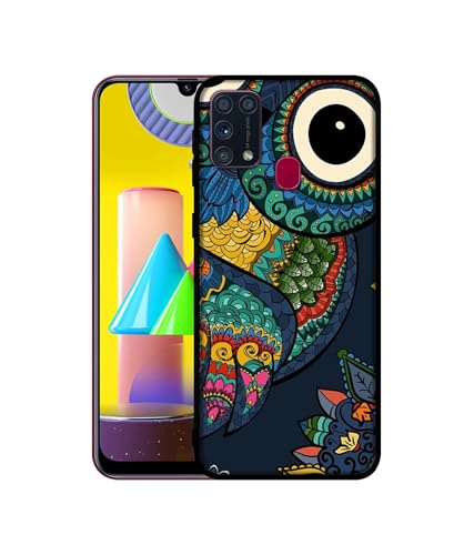 Image of Owl Illustration Design Premium 2D Printed Metal Back Case Cover for Samsung Galaxy M31 Prime / M31 / F41