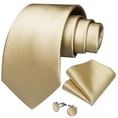 Image of DiBanGu Mens Solid Color Tie and Pocket Square Set Woven Silk Plain Necktie & Handkerchief for Men Wedding Party Formal