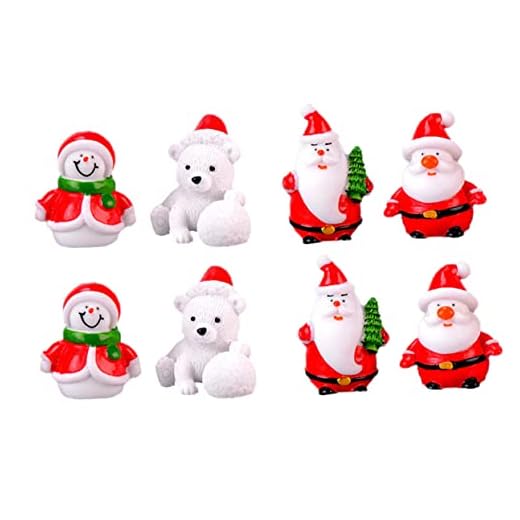 Mipcase 1 Jeu Ornements De Poupée Noël Décoration Mignon Pendaison Faire La Fête Bureautique Accessoires Ambiance Noel Decoration Interieur Present Ideas Santa Ornement en Résine 8 Pièces