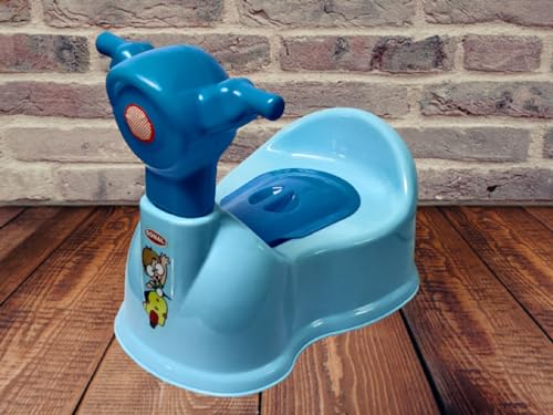 Image of Sonal - Baby Scooty - Baby Toilet Trainer Potty Seat with Removable Tray, Lid Cover - For 6 to 24 Months Baby (Blue)