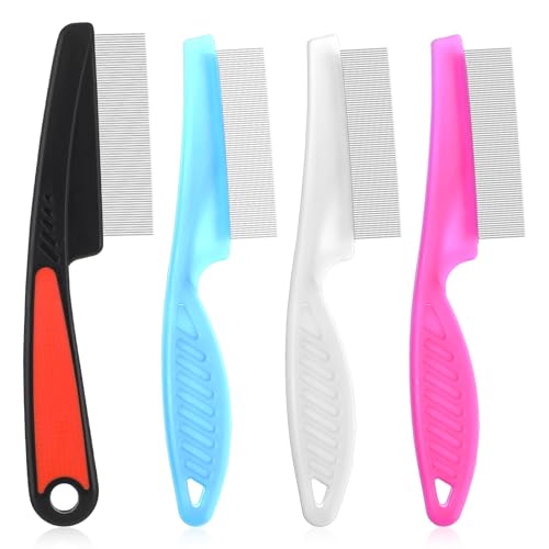 Yolev 4Pcs Stainless Steel Dandruff & Lice Comb Set
