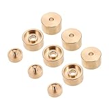 OFFIGAM Juego de Botones de Pistón y Cubiertas Superiores E Inferiores para Trompeta, Accesorios de Cobre Dorado, Repuestos para Instrumentos Musicales, Tamaño Pequeño, Apto