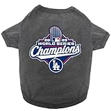 Pets First MLB Los Angeles Dodgers 2025 World Series Champion Dog Shirt, Champ Pet Tee Shirt, Winning Baseball Cat Outfit Size X-Small