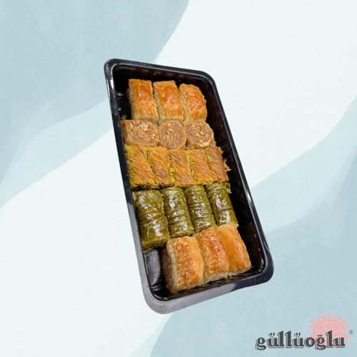 Gulluoglu Assorted Turkish Baklava, 18 pieces (1.32lb - 600gr), 5 Assortments, daily fresh shipment from Istanbul/Turkey