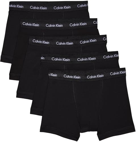Calvin Klein Pack de 5 Calzoncillos Bóxer para Hombre Ropa Interior, Negro (Black W. Black WB), S
