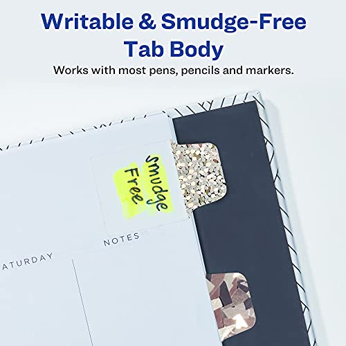 Image of Avery Ultra Tabs, 1 inch x 1.5 inch Repositionable, Holographic, 32 Tabs | For Marking Pages in Books and Planners, Two-Side Writable Clear Film Tabs, Removes Cleanly, Smudge-Resistant