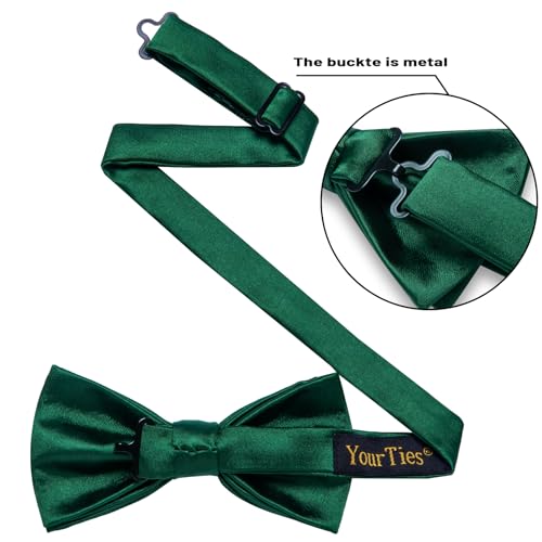 Image of YourTies Bow Ties for Men Pretied Bowties Solid Color Satin Bow Tie Formal Business Tuxedo Wedding Party Prom