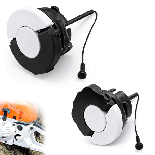 2 Pièces Bouchons de Réservoir de Carburant Compatible, Bouchon D'essence et Bouchon D'huile pour Stihl Tronçonneuse Remplacement...