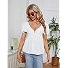 Blooming-Jelly-Womens-Cute-Tops-Peplum-Puff-Sleeve-Going-Out-V-Neck-Sexy-Tops-Backless-Ruffle-Hem-V-Wire-Zip-Blouse Blooming Jelly Womens Cute Tops Peplum Backless Puff Sleeve Trendy Blouses Ruffle Hem V Neck Sexy Tops (Small, White)
