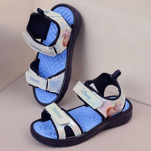 Image of Kidsville Official Frozen Printed Sandals For Kids Girls Anti-Skid Comfortable | Adjustable Double Strap Closure | Flexible & Lightweight Footwear for Baby