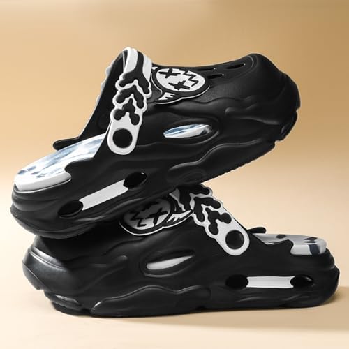 Men's EVA Summer Slip-on Sandals Lightweight and Comfortable Slippers Suitable for Indoor Home Outdoor and Beach Activities (Black,7.5)3