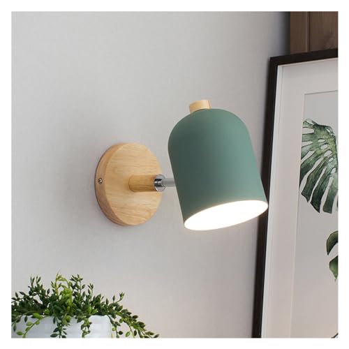 Applique moderne chambre style Macaron gris tête directionnelle et support bois E27