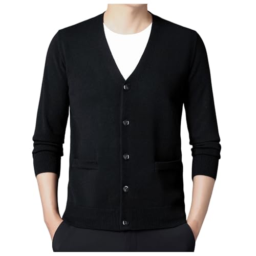 Jersey hombre invierno mangas largas chaqueta de punto suave con solapa termica