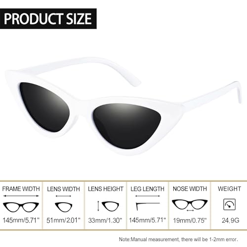 Joopin Polarized Cat Eye Sunglasses for Women, Retro Narrow Pointy Cateye Womens Sun Glasses4