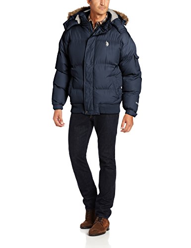 U.S. Polo Assn. Men's Big-Tall Short Snorkel Coat with Small Pony, Classic Navy, 2X