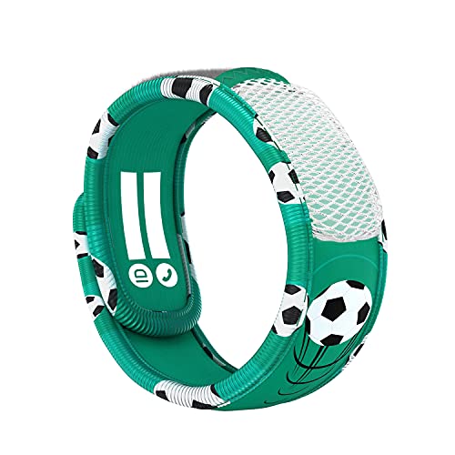 PARA'KITO Mosquito Insect & Bug Repellent Kids Wristband - Waterproof, Outdoor Pest Repeller Bracelet w/ Natural Essential Oils (Soccer)