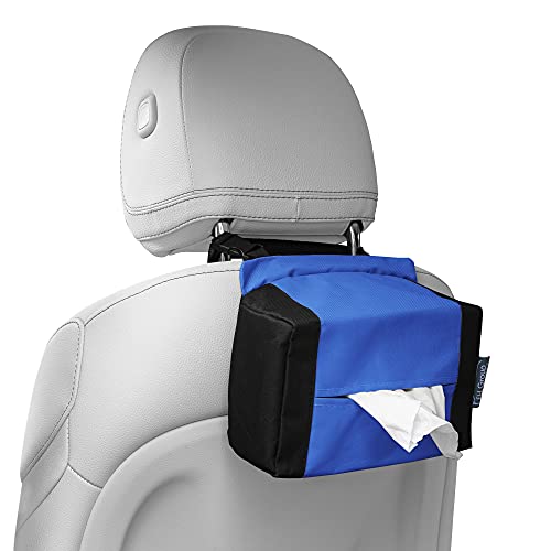 FH Group E-Z Travel Napkin Tissue Dispenser Holder Fits Most Cars, SUVs, Trucks, and Vans Blue