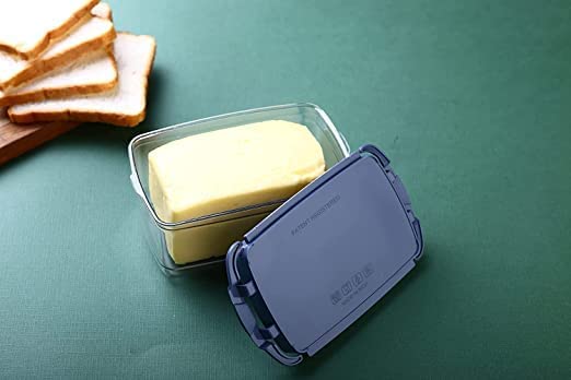 NOBILEA Butter Box with Lid | Plastic Butter Dish Keeper Holder Container for Kitchen Fridge Dining | Butter Dish Serving Set, 500 ml (Multicolored) 2
