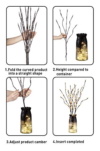 Eambrite 3Pk 30" Brown Lighted Twig Branches Pathway Light 60 Led Warm White Bulbs For Outdoor And Indoor #TOP6