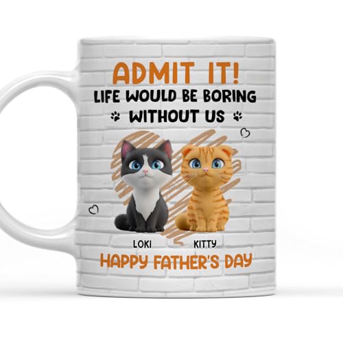 Taza personalizada para papá gato, 11oz cerámica miniatura 2