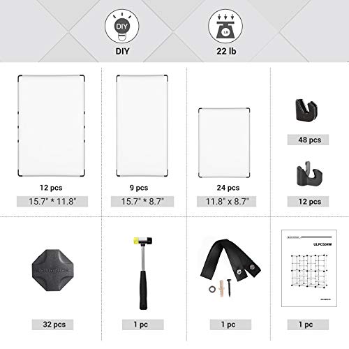 Songmics Shoe Rack, Interlocking Storage Organizer Unit, 20-Slot Rectangular Cube Storage With Hooks, Adjustable Shelves, Modular Cabinet, For Closet Entryway Hallway, Transparent Ulpc504W #TOP6