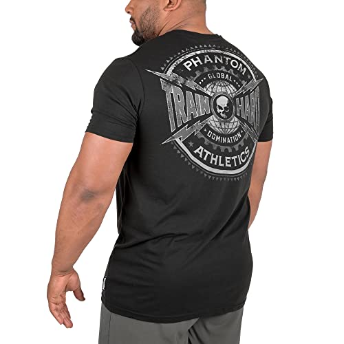 Phantom T-shirt Train Hard I heren vechtsport shirt I MMA trainingsshirt Fighter - zwart, Train Hard - Zwart, M