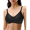 Lehoba Bras for Women No Underwire Push Up Bra Wireless Seamless Bralette Supportive Comfort Everyday Bras, Black Large