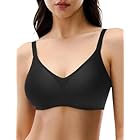 Lehoba Bras for Women No Underwire Push Up Bra Wireless Seamless Bralette Supportive Comfort Everyday Bras, Black Large