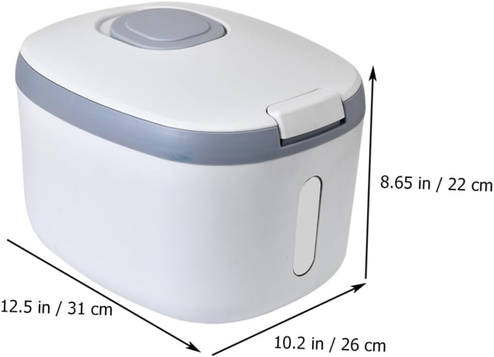 Kitchen Sealing Storage Container 20l Grey Airtight Rice Storage Box for Pantry Organization