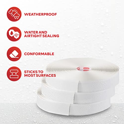 Xfasten Butyl Sealing Tape, White, 1/8-In X 3/4-In X 30-Foot Plumbers Putty Tape, Rv Sealant Tape, Butyl Rubber For Boat Sealing, Edpm Butyl Tape Rv #TOP2