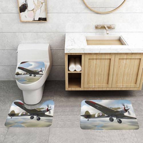 Tapis de bain avion vintage pour une salle de bain rétro et sécurisée - 4